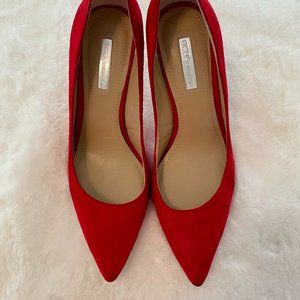 BCBGeneration Red Suede Pumps Heels-Size 8